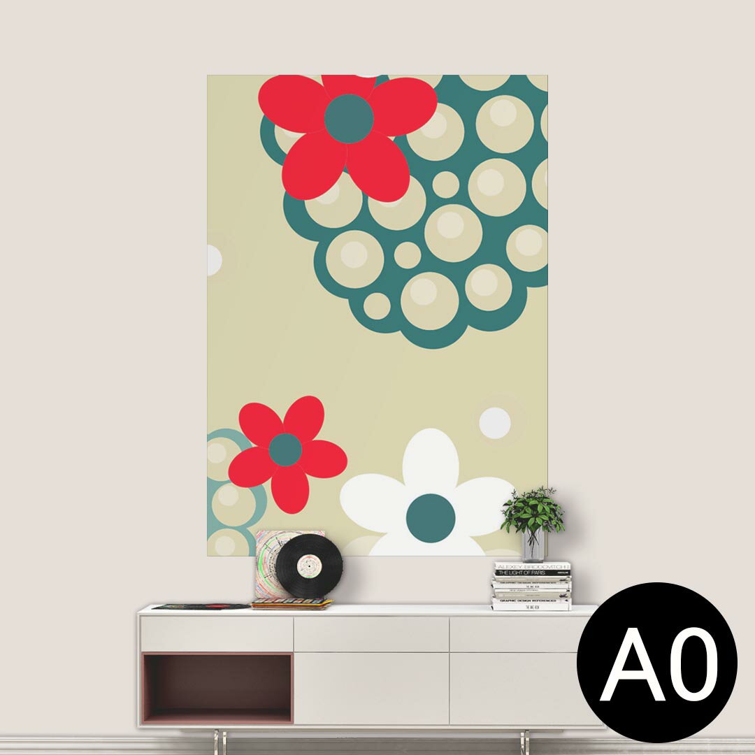 ポステッカー ポスター ウォールステッカー シール式ステッカー 飾り 841mm×1189mm A0 写真 フォト 壁 インテリア おしゃれ 剥がせる wall sticker poster 004430 花　赤　白