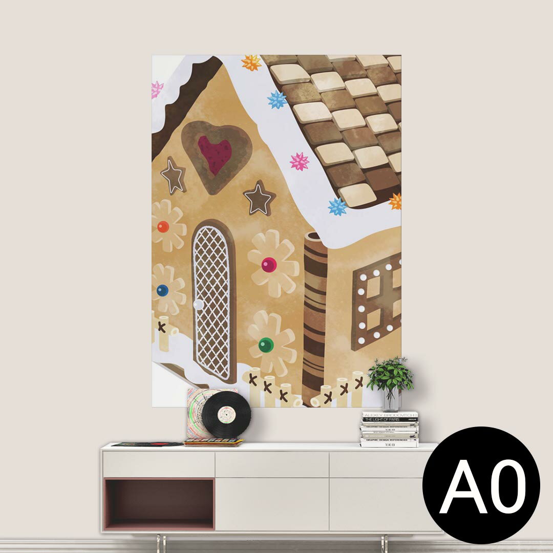 楽天kabeコレポステッカー ポスター ウォールステッカー シール式ステッカー 飾り 841mm×1189mm A0 写真 フォト 壁 インテリア おしゃれ 剥がせる wall sticker poster 005314 お菓子　家　イラスト