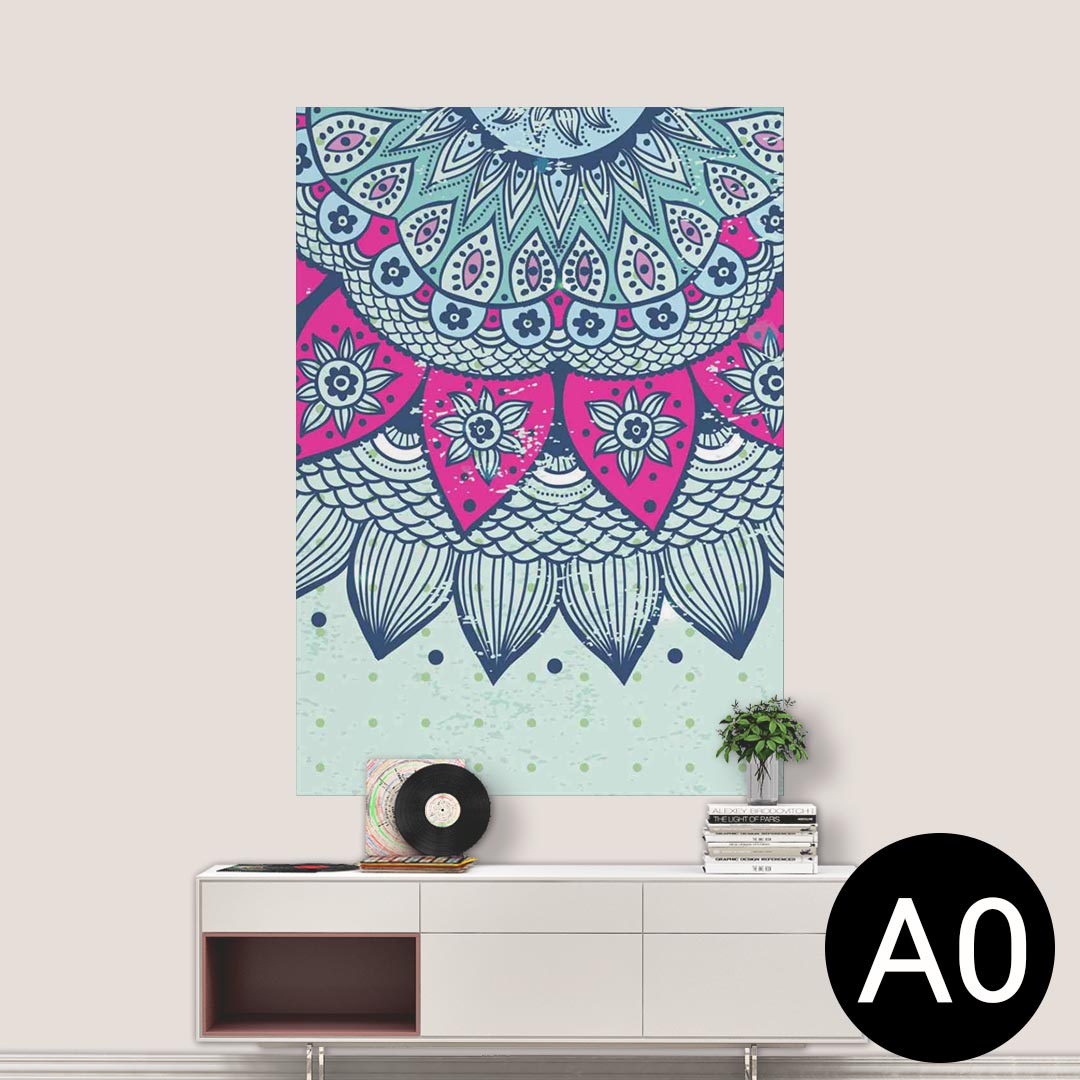 ポステッカー ポスター ウォールステッカー シール式ステッカー 飾り 841mm×1189mm A0 写真 フォト 壁 インテリア おしゃれ 剥がせる wall sticker poster 006146 レース　青　ブルー