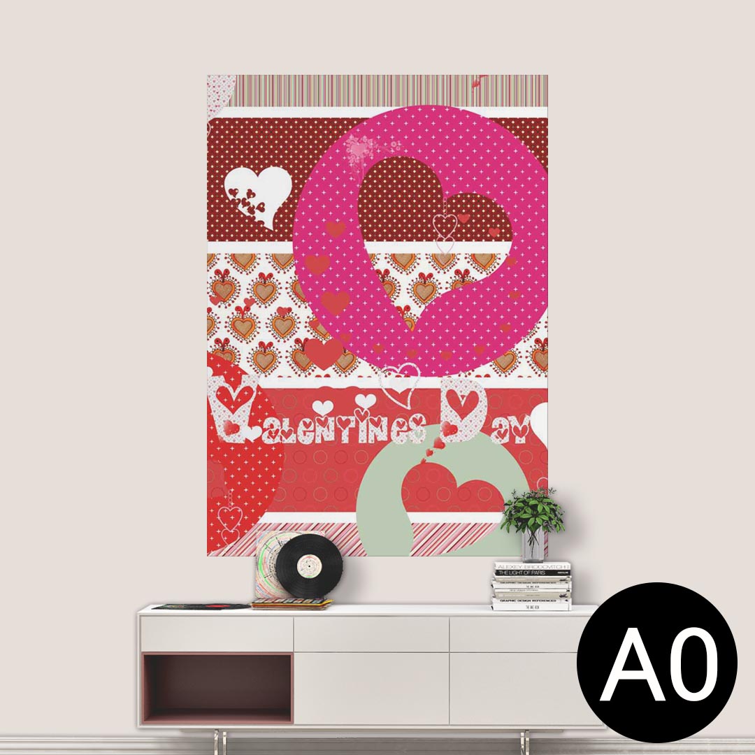 ポステッカー ポスター ウォールステッカー シール式ステッカー 飾り 841mm×1189mm A0 写真 フォト 壁 インテリア おしゃれ 剥がせる wall sticker poster 006422 ハート　模様