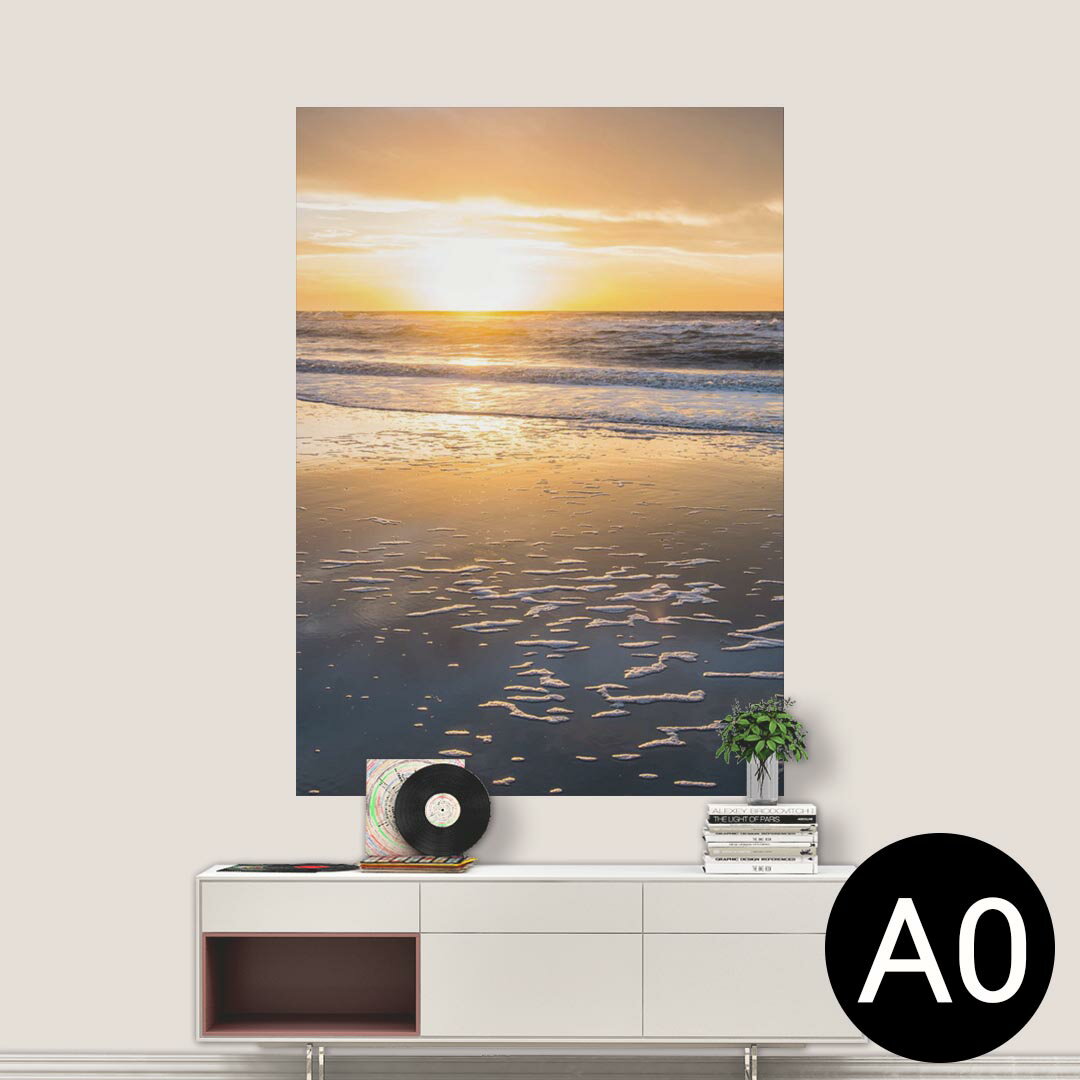 ポステッカー ポスター ウォールステッカー シール式ステッカー 飾り 841mm×1189mm A0 写真 フォト 壁 インテリア おしゃれ 剥がせる wall sticker poster 006548 写真　海　夕日