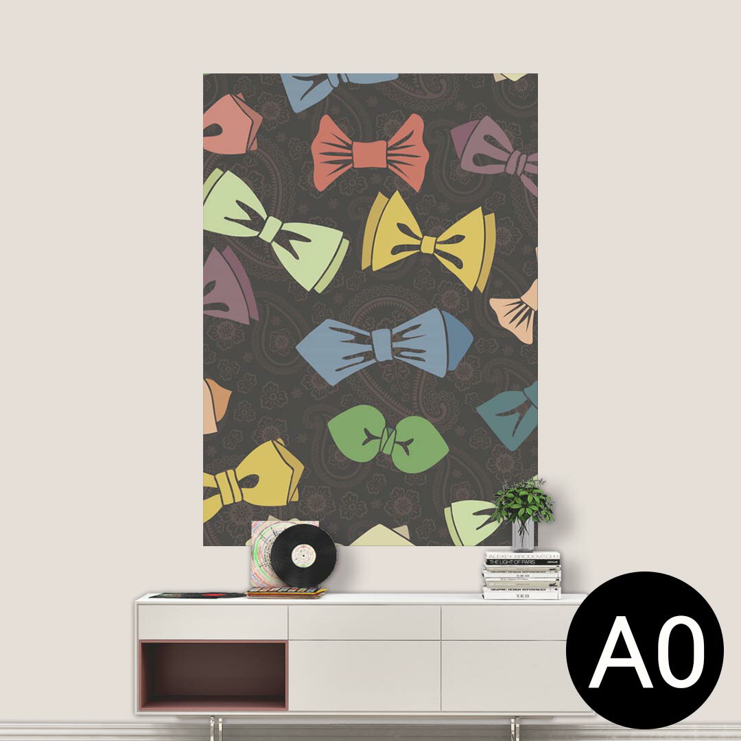 ポステッカー ポスター ウォールステッカー シール式ステッカー 飾り 841mm×1189mm A0 写真 フォト 壁 インテリア おしゃれ 剥がせる wall sticker poster 006995 リボン　模様