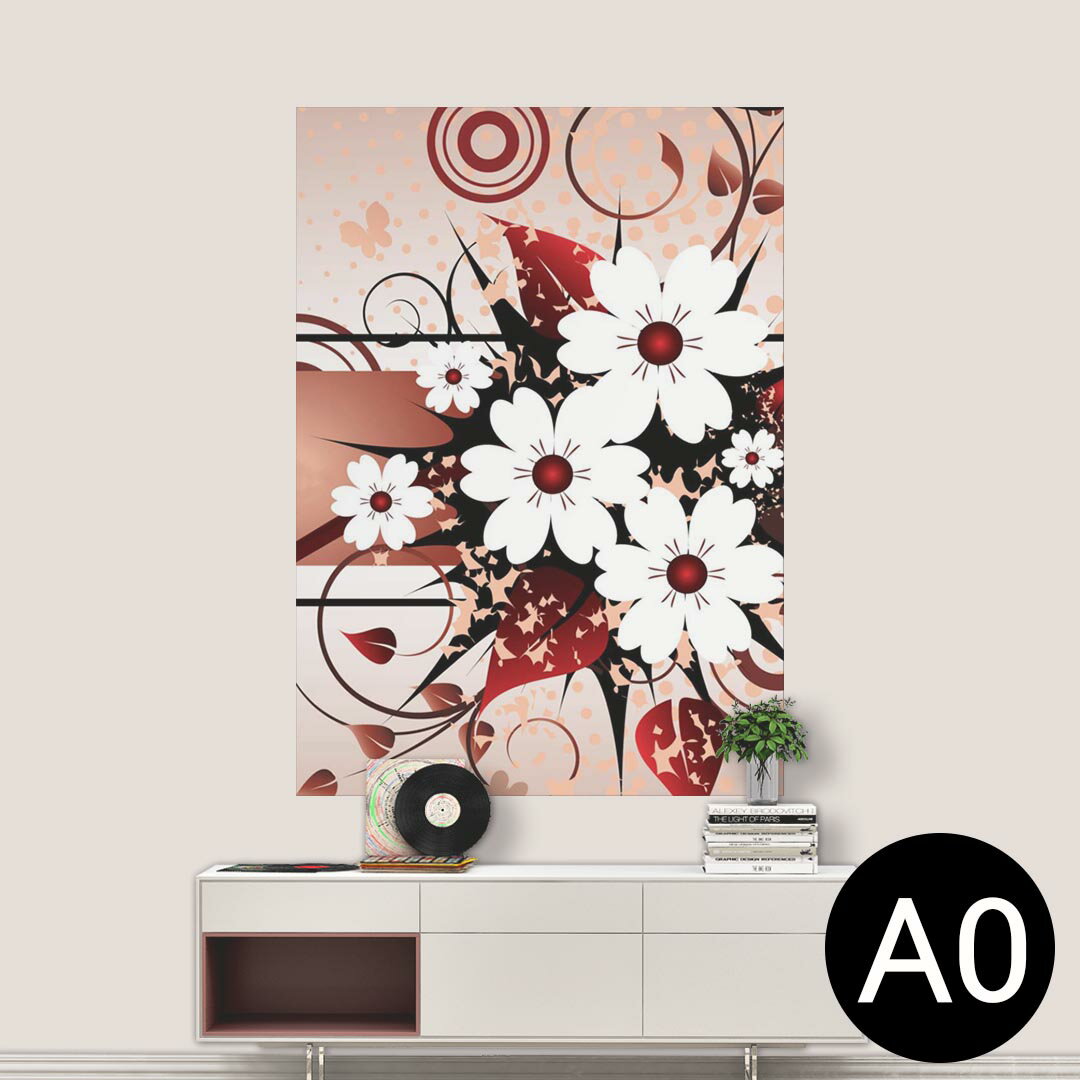 ポステッカー ポスター ウォールステッカー シール式ステッカー 飾り 841mm×1189mm A0 写真 フォト 壁 インテリア おしゃれ 剥がせる wall sticker poster 007559 花　　赤　茶