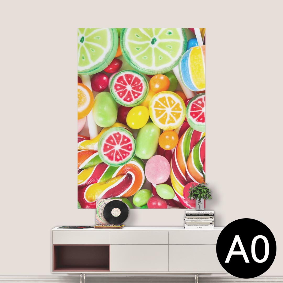 楽天kabeコレポステッカー ポスター ウォールステッカー シール式ステッカー 飾り 841mm×1189mm A0 写真 フォト 壁 インテリア おしゃれ 剥がせる wall sticker poster 008913 写真　カラフル　飴　お菓子