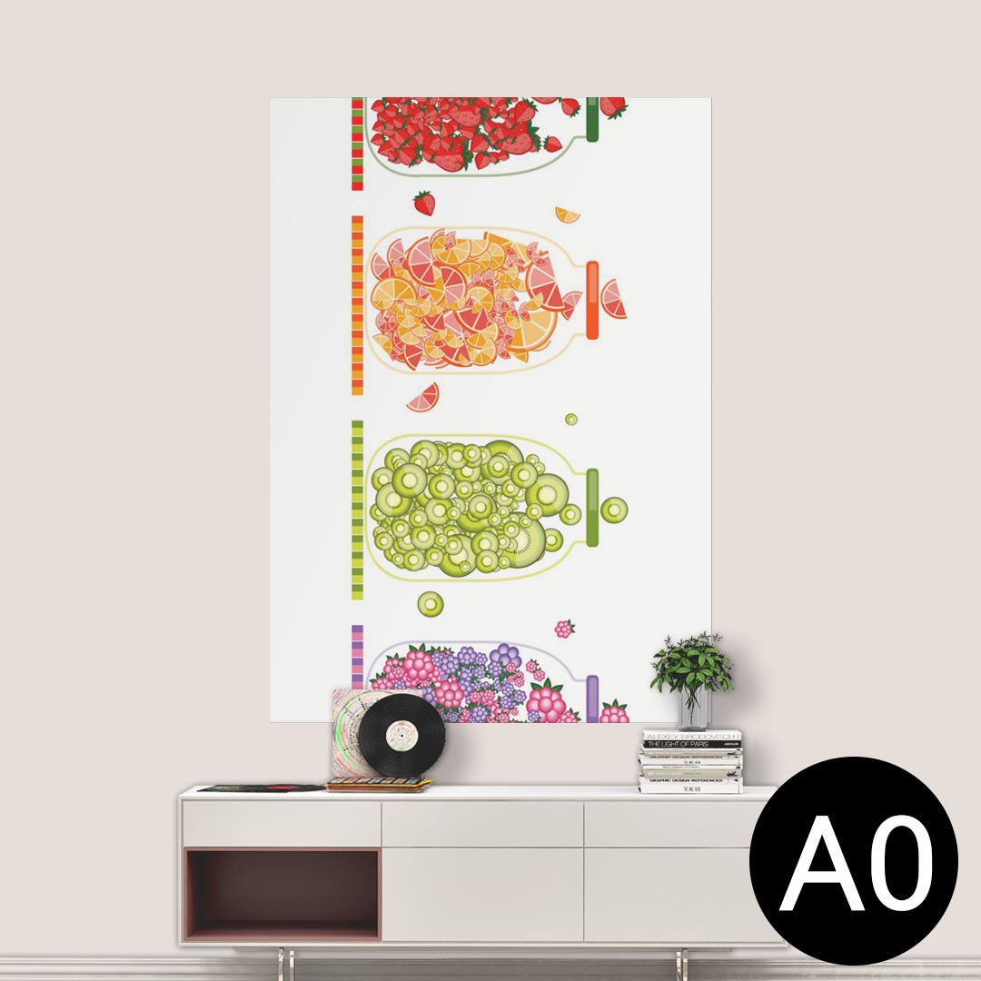 ポステッカー ポスター ウォールステッカー シール式ステッカー 飾り 841mm×1189mm A0 写真 フォト 壁 インテリア おしゃれ 剥がせる wall sticker poster 009173 カラフル 果物 赤 緑
