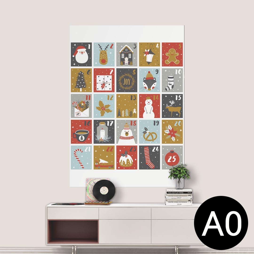 ポステッカー ポスター ウォールステッカー シール式ステッカー 飾り 841mm×1189mm A0 写真 フォト 壁 インテリア おしゃれ 剥がせる wall sticker poster 013402 雪だるま　サンタ　クリスマス