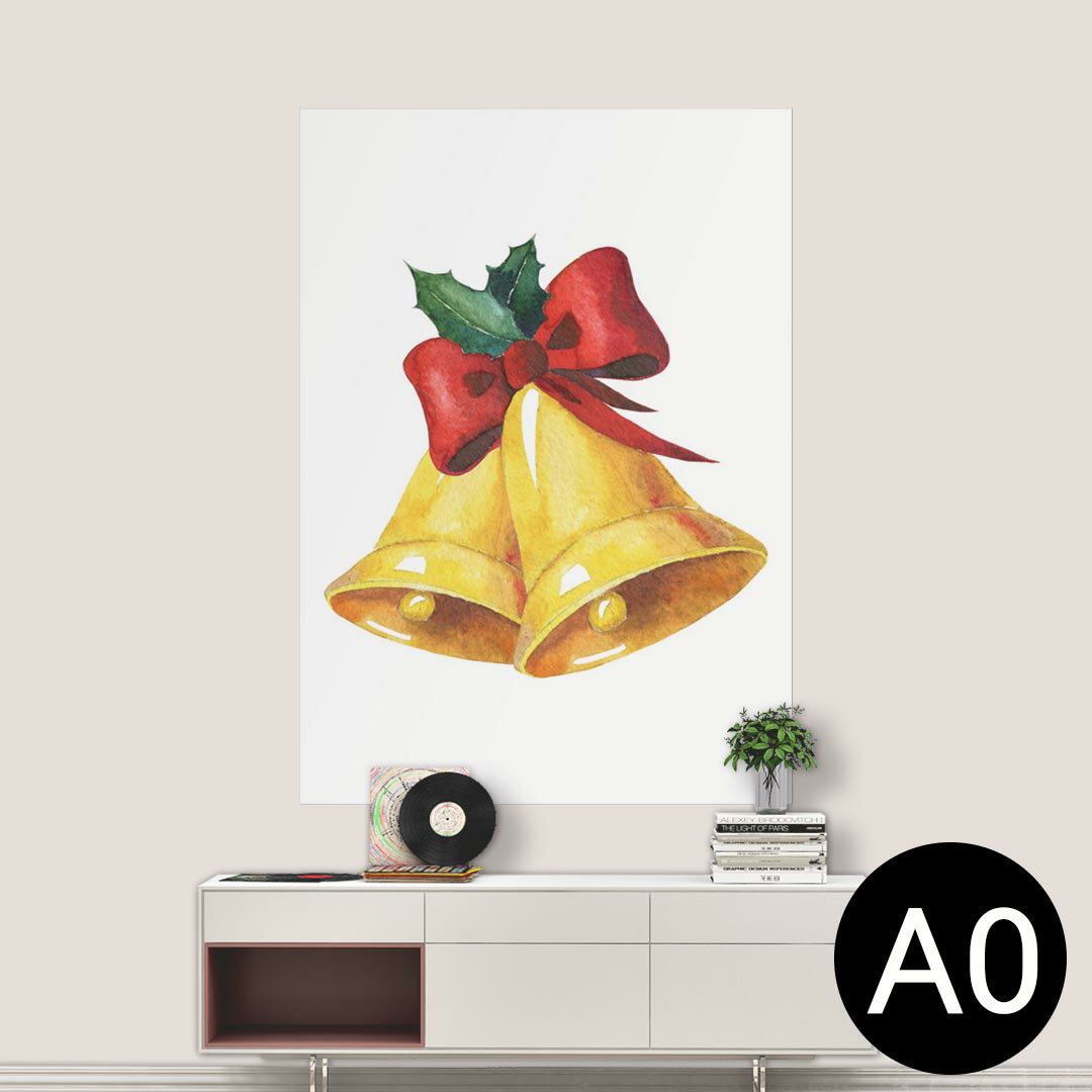 ポステッカー ポスター ウォールステッカー シール式ステッカー 飾り 841mm×1189mm A0 写真 フォト 壁 インテリア おしゃれ 剥がせる wall sticker poster 014888 ベル　クリスマス　イラスト