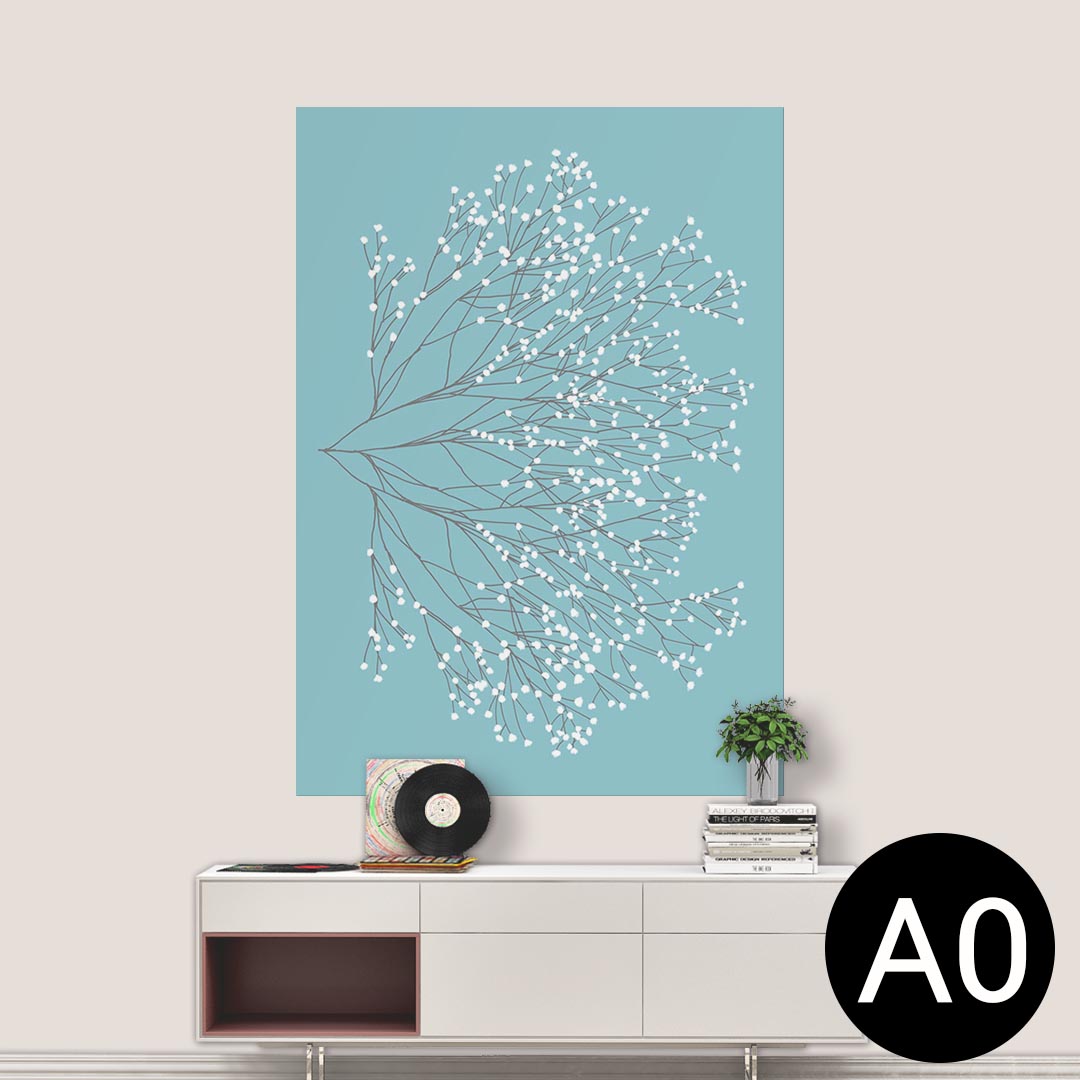 ポステッカー ポスター ウォールステッカー シール式ステッカー 飾り 841mm×1189mm A0 写真 フォト 壁 インテリア おしゃれ 剥がせる wall sticker poster 015969 花　白　木