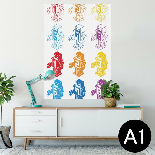 ポスター ウォールステッカー シール式ステッカー 飾り 594×841mm A1 写真 フォト 壁 インテリア おしゃれ 剥がせるwall sticker poster 000135 カラフル ロボット 数字 ポスター ウォールステッカー シール式ステッカー 飾り 594×841mm A1 写真 フォト 壁 インテリア おしゃれ 剥がせるwall sticker poster 000135 カラフル ロボット 数字
