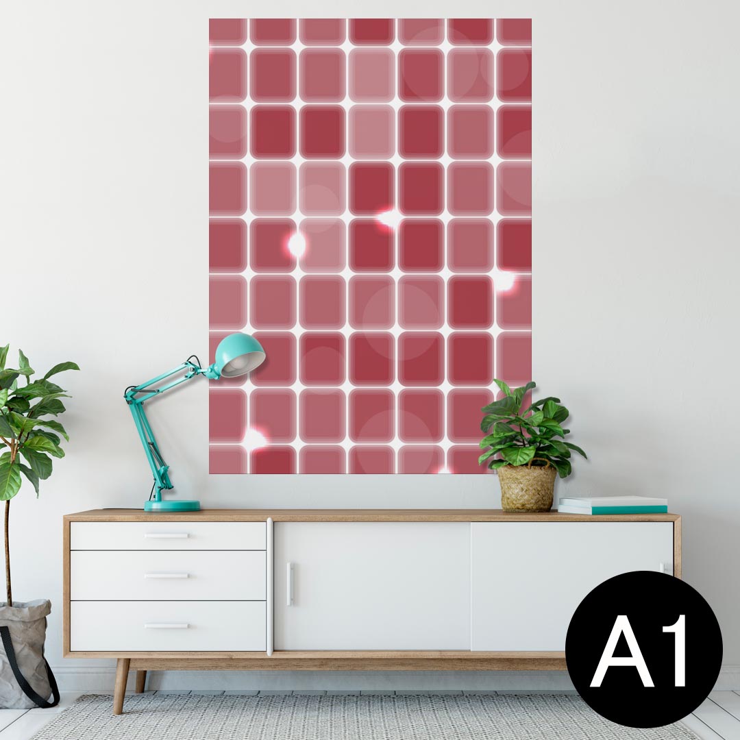 ポスター ウォールステッカー シール式ステッカー 飾り 594×841mm A1 写真 フォト 壁 インテリア おしゃれ 剥がせるwall sticker poster 000519 タイル　赤