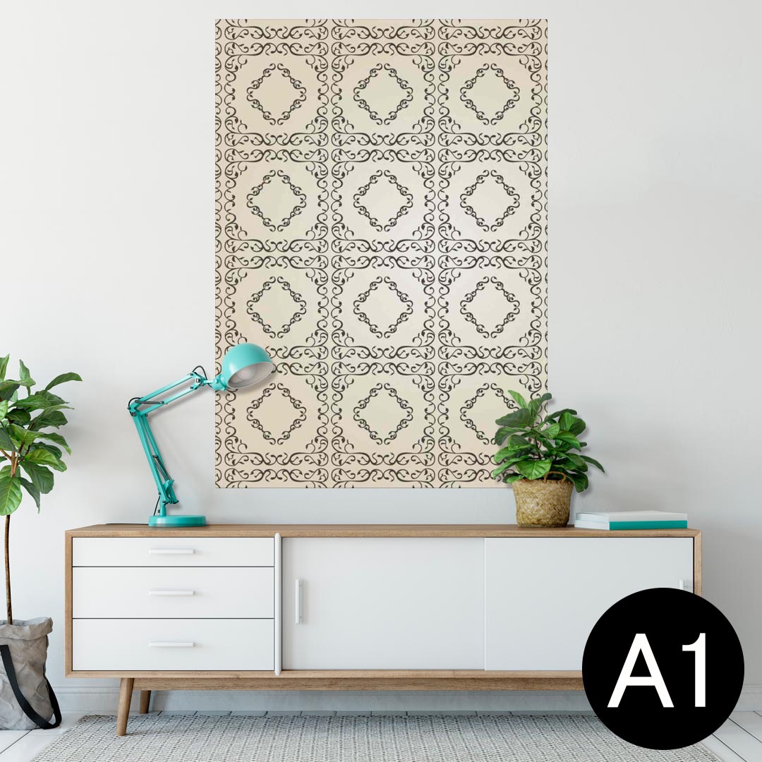 ポスター ウォールステッカー シール式ステッカー 飾り 594×841mm A1 写真 フォト 壁 インテリア おしゃれ 剥がせるwall sticker poster 000772 ダマスク　模様