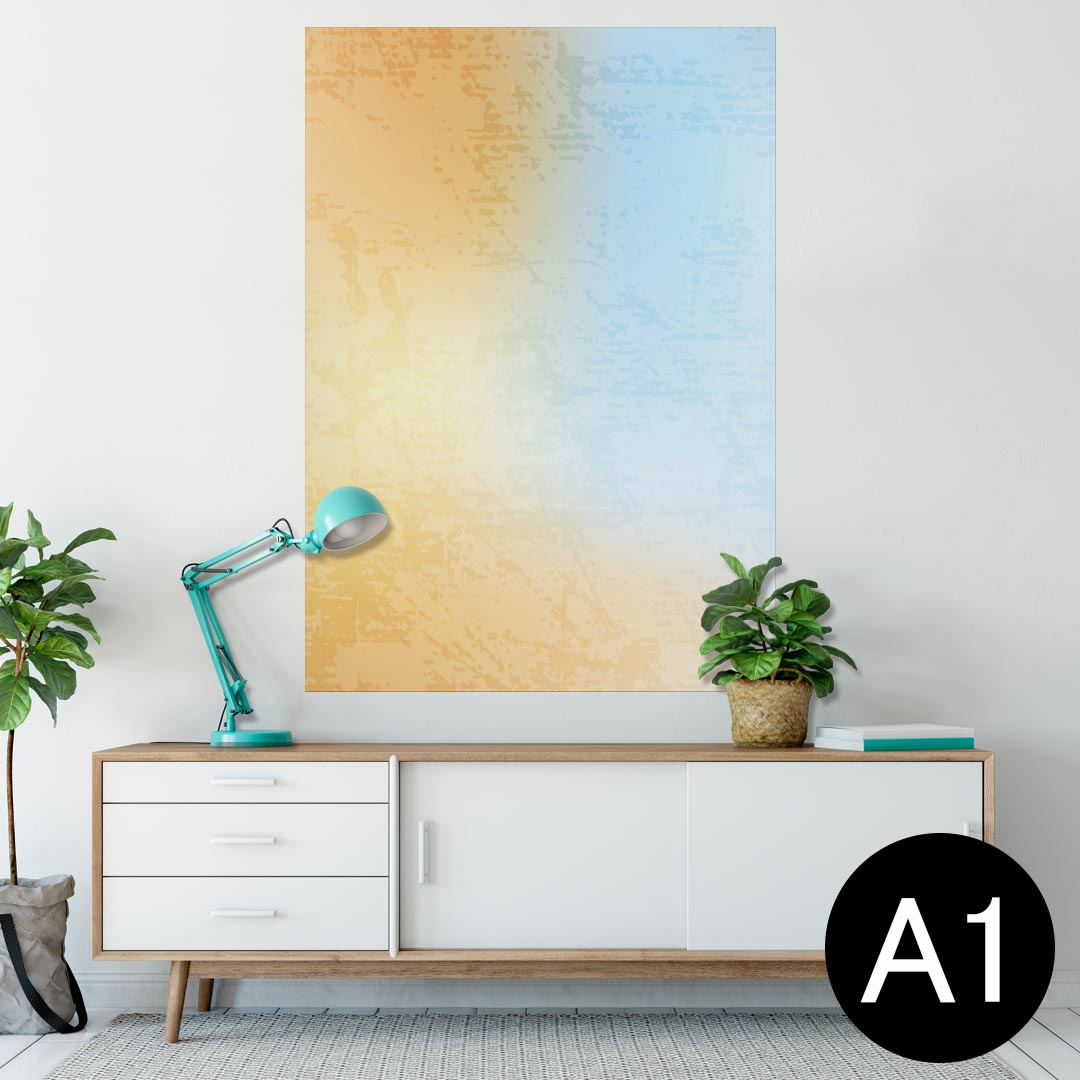 ポスター ウォールステッカー シール式ステッカー 飾り 594×841mm A1 写真 フォト 壁 インテリア おしゃれ 剥がせるwall sticker poster 002196 シンプル　青　オレンジ(3)