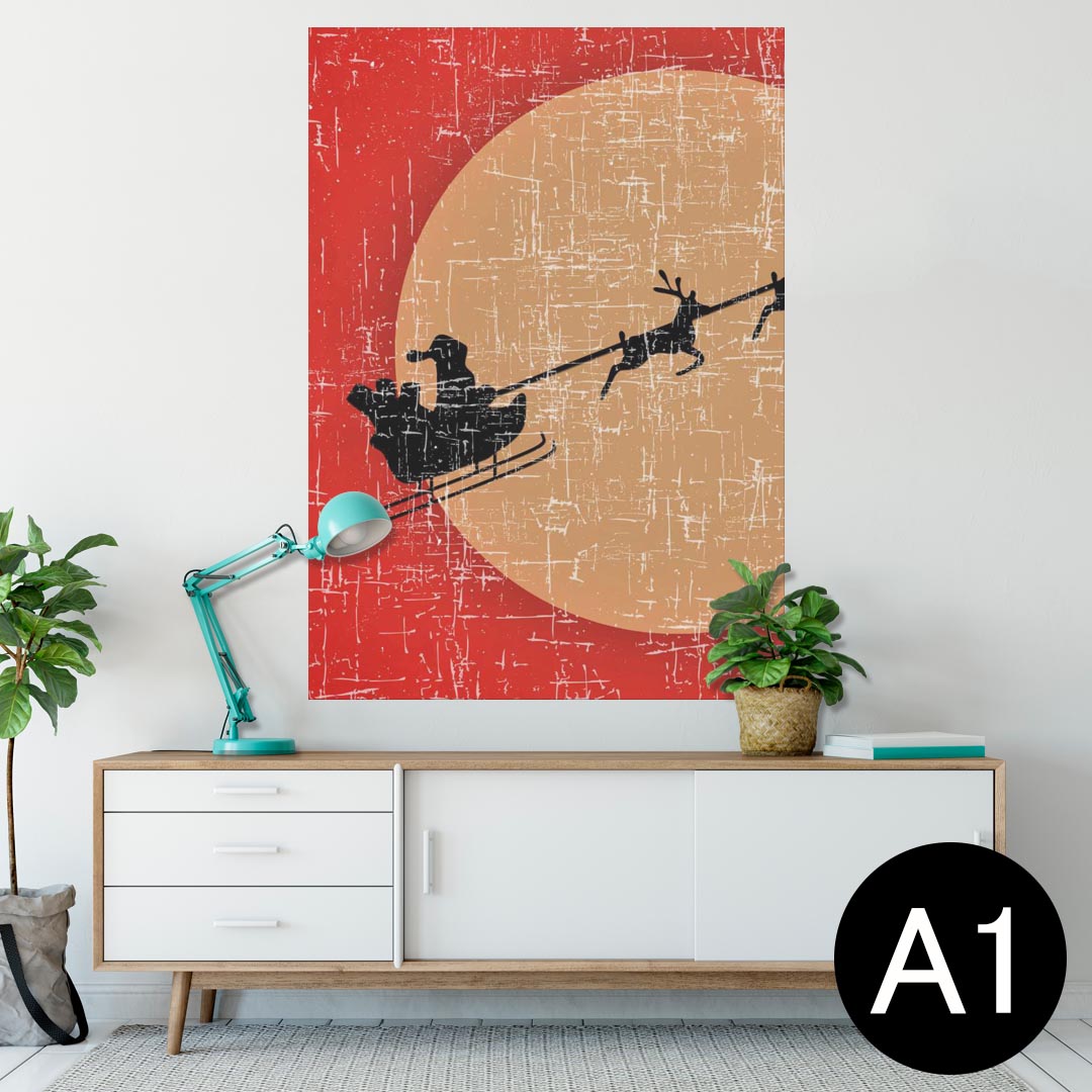 ポスター ウォールステッカー シール式ステッカー 飾り 594×841mm A1 写真 フォト 壁 インテリア おしゃれ 剥がせるwall sticker poster 002367 クリスマス　サンタ(3)