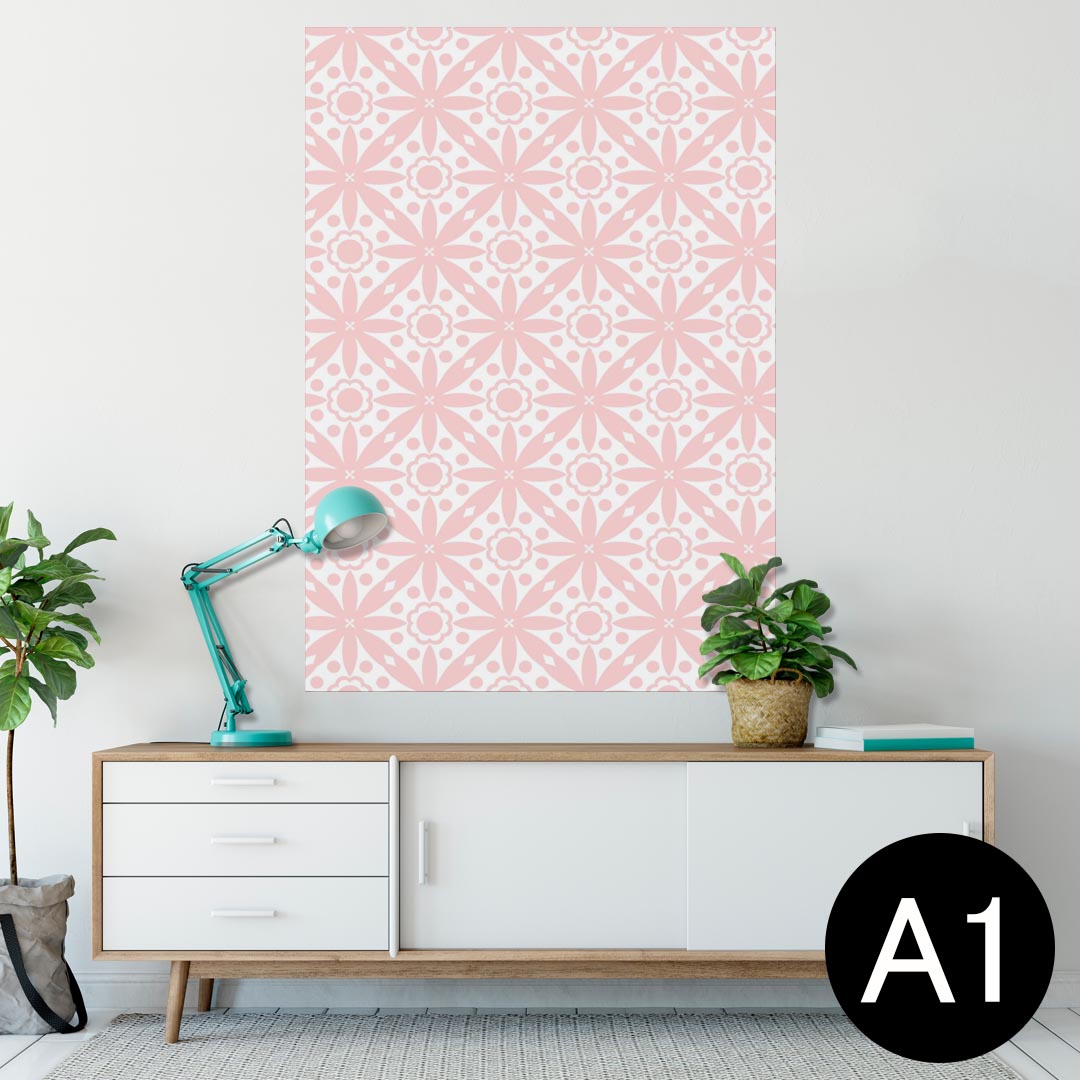ポスター ウォールステッカー シール式ステッカー 飾り 594×841mm A1 写真 フォト 壁 インテリア おしゃれ 剥がせるwall sticker poster 002429 模様　ピンク(3)
