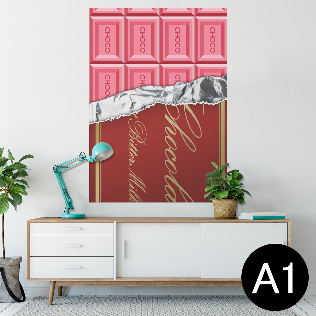 ポスター ウォールステッカー シール式ステッカー 飾り 594×841mm A1 写真 フォト 壁 インテリア おしゃれ 剥がせるwall sticker poster 002444 チョコレート ピンク