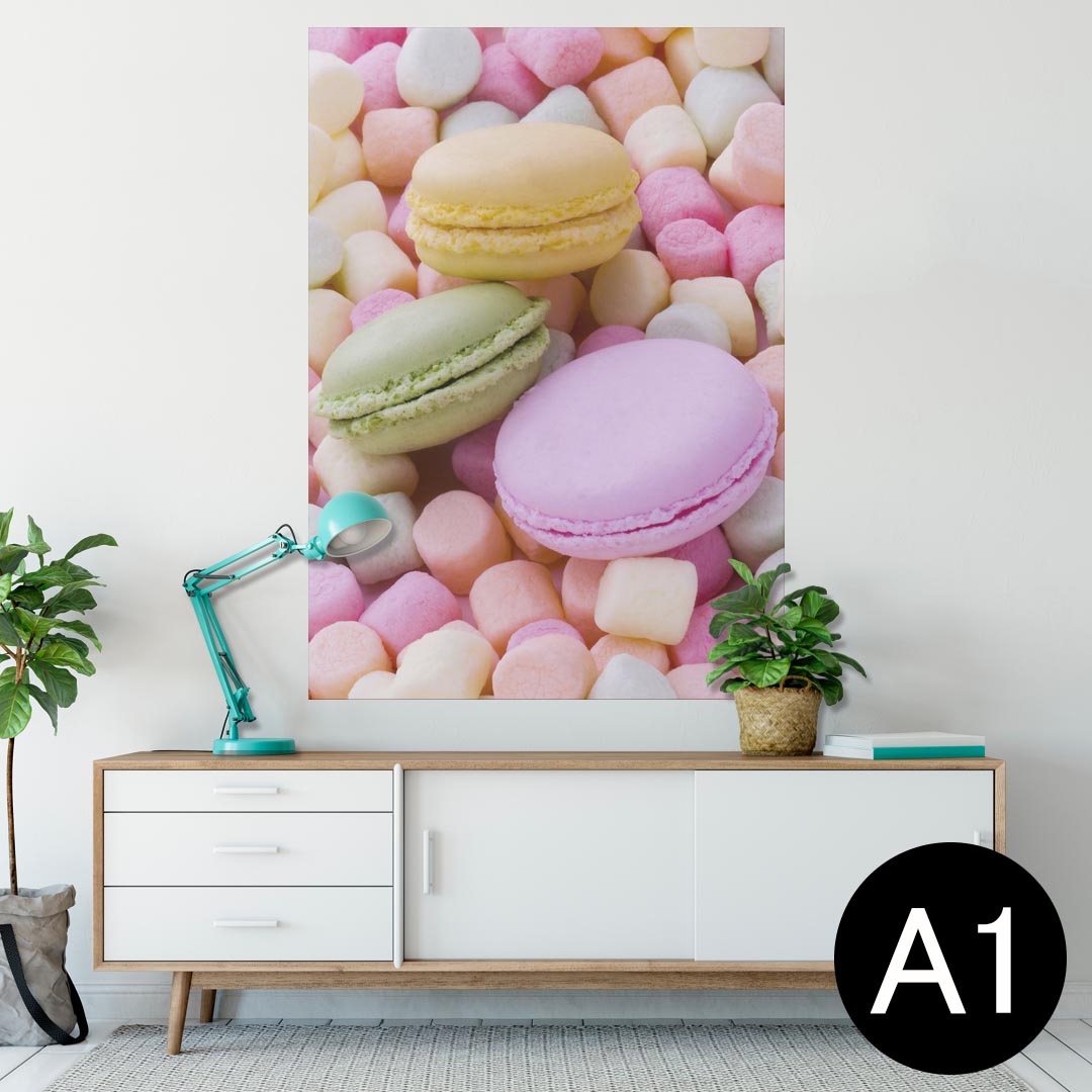 ポスター ウォールステッカー シール式ステッカー 飾り 594×841mm A1 写真 フォト 壁 インテリア おしゃれ 剥がせるwall sticker poster 002600 マカロン カラフル 写真