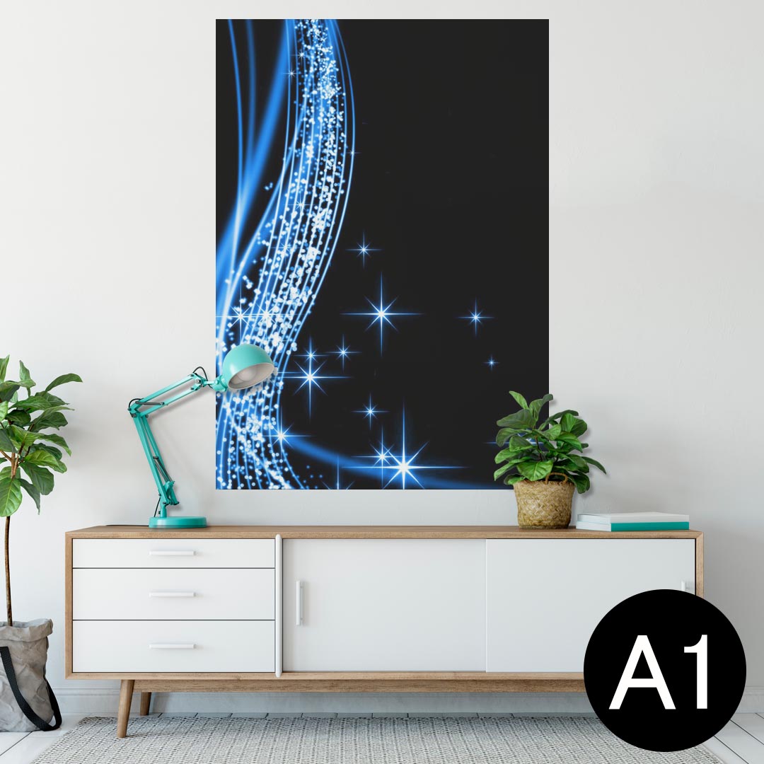 ポスター ウォールステッカー シール式ステッカー 飾り 594×841mm A1 写真 フォト 壁 インテリア おしゃれ 剥がせるwall sticker poster 003399 シンプル　青　キラキラ