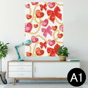 ポスター ウォールステッカー シール式ステッカー 飾り 594×841mm A1 写真 フォト 壁 インテリア おしゃれ 剥がせるwall sticker poster 003521 " " ハート リボン 模様