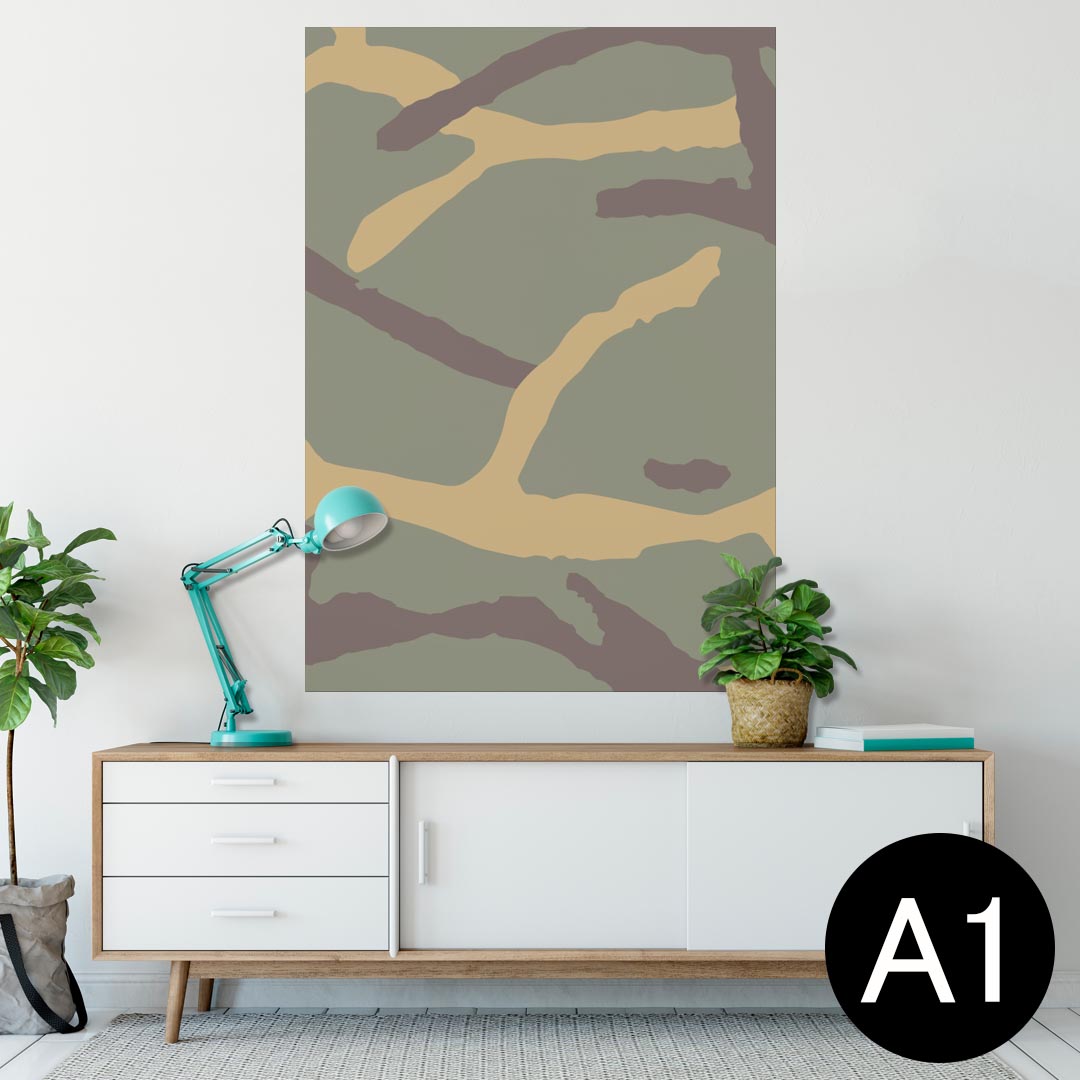 ポスター ウォールステッカー シール式ステッカー 飾り 594×841mm A1 写真 フォト 壁 インテリア おしゃれ 　剥がせる wall sticker poster 003898 迷彩　カモフラ　模様