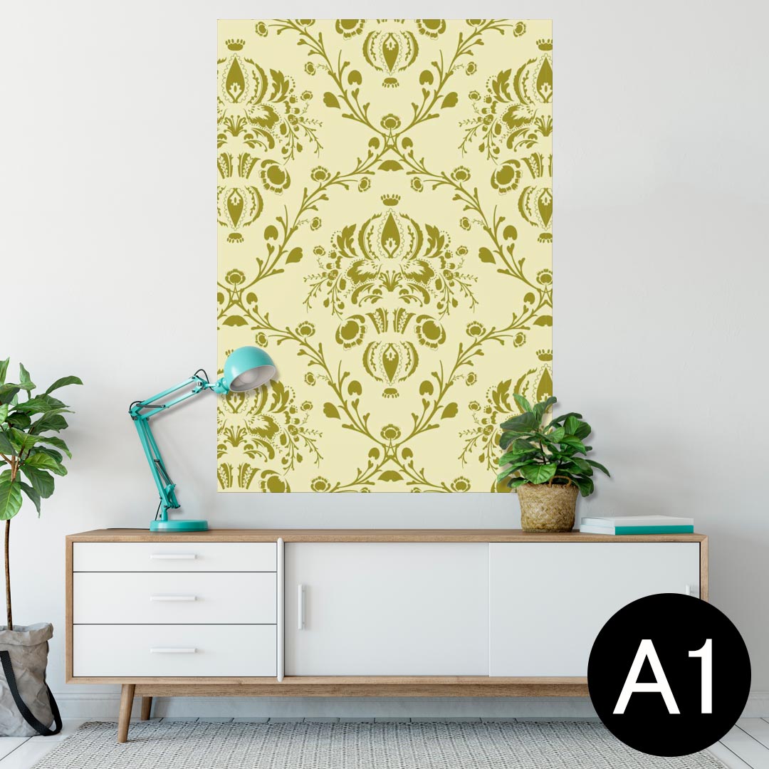 ポスター ウォールステッカー シール式ステッカー 飾り 594×841mm A1 写真 フォト 壁 インテリア おしゃれ 剥がせるwall sticker poster 003903 模様　エレガント　緑