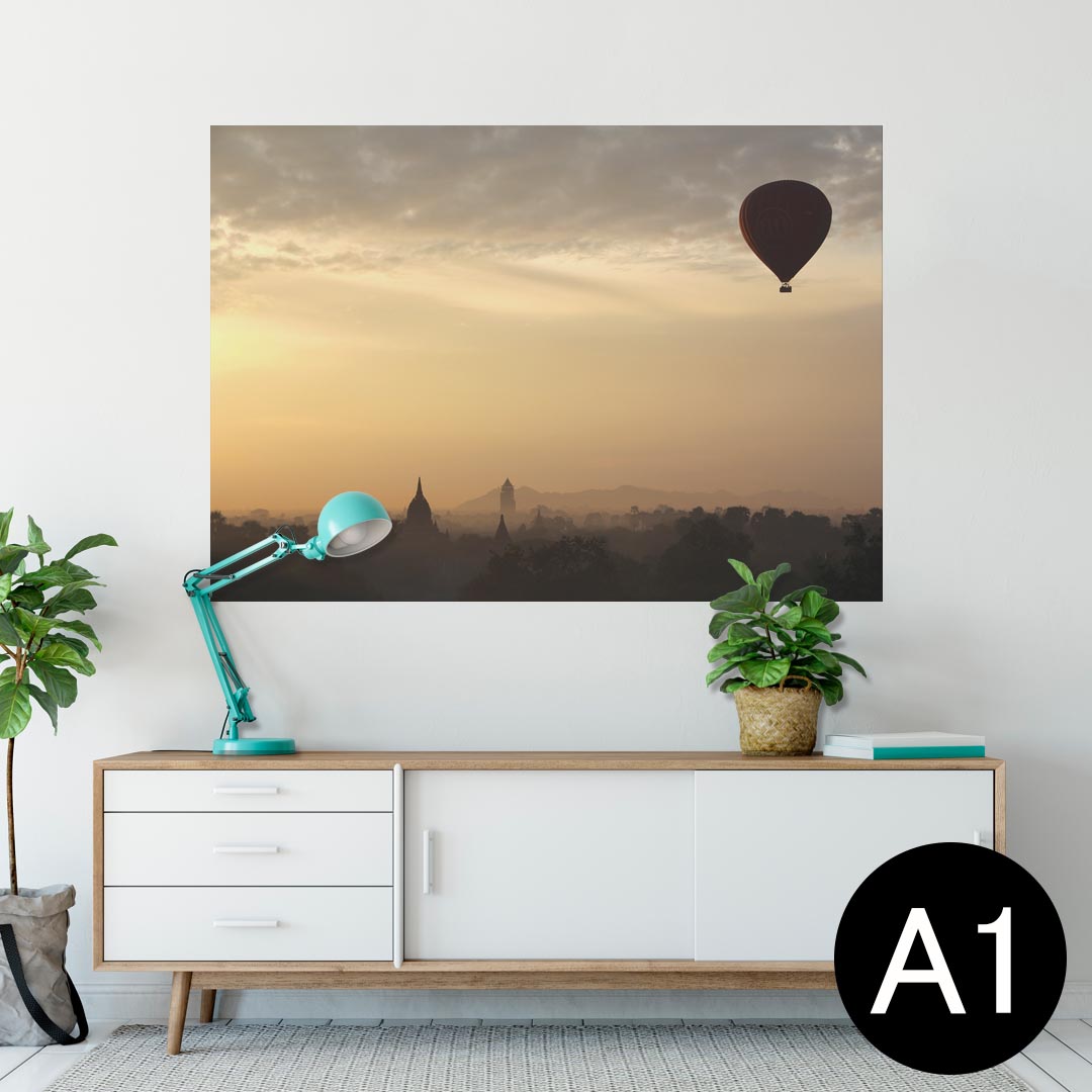 ポスター ウォールステッカー シール式ステッカー 飾り 594×841mm A1 写真 フォト 壁 インテリア おしゃれ 剥がせるwall sticker poster 022937 風景　空　気球
