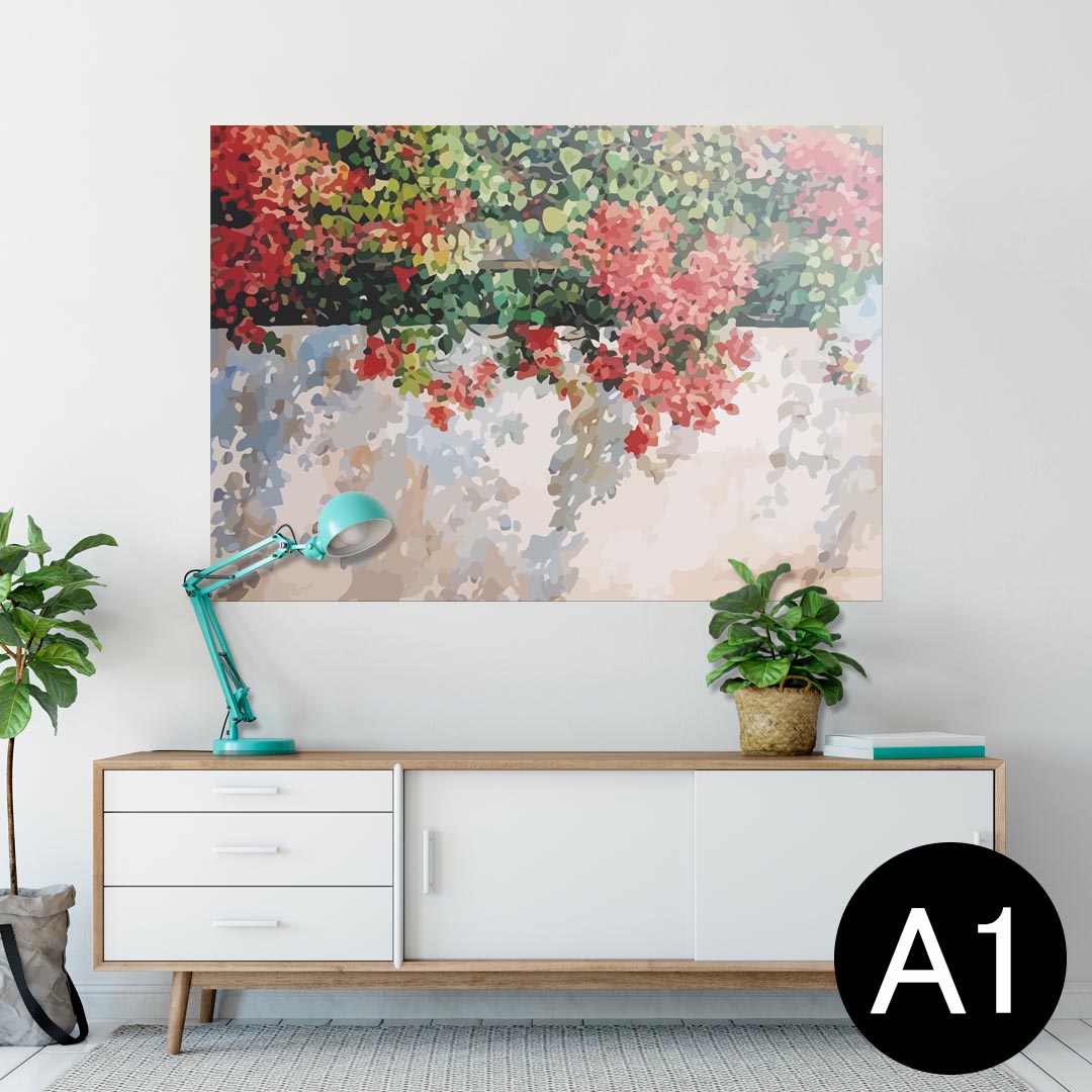ポスター ウォールステッカー シール式ステッカー 飾り 594×841mm A1 写真 フォト 壁 インテリア おしゃれ 剥がせるwall sticker poster 023494 花　フラワー　イラスト