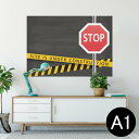 ポスター ウォールステッカー シール式ステッカー 飾り 594×841mm A1 写真 フォト 壁 インテリア おしゃれ 剥がせるwall sticker poster 025918 工事中　危険　看板