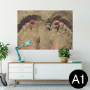 ポスター ウォールステッカー シール式ステッカー 飾り 594×841mm A1 写真 フォト 壁 インテリア おしゃれ 剥がせるwall sticker poster 025966 砂浜 ビーチ 砂 マニキュア