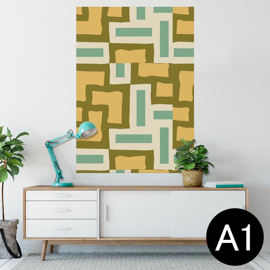 ポスター ウォールステッカー シール式ステッカー 飾り 594×841mm A1 写真 フォト 壁 インテリア おしゃれ 剥がせるwall sticker poster 004184 模様 オレンジ 緑