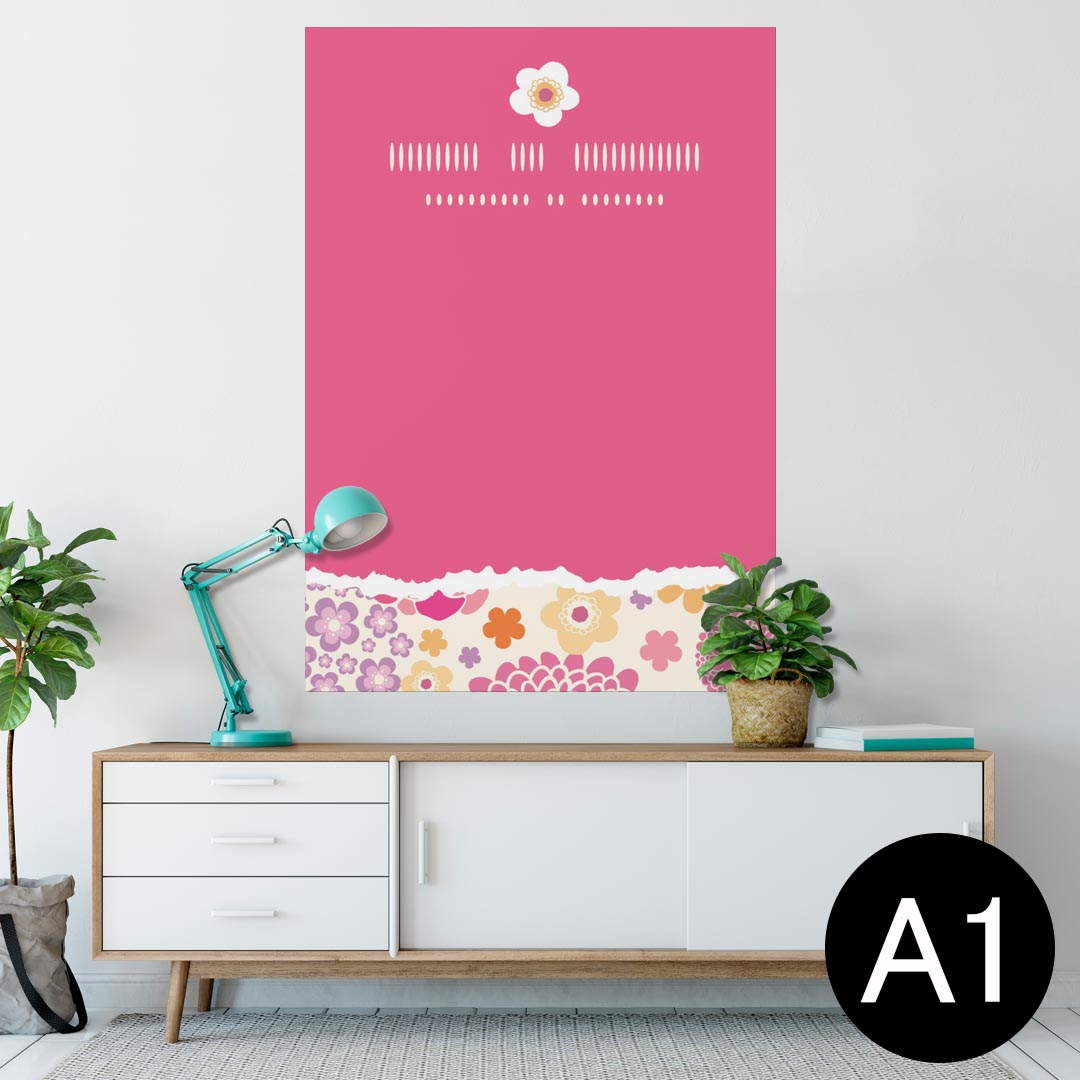 ポスター ウォールステッカー シール式ステッカー 飾り 594×841mm A1 写真 フォト 壁 インテリア おしゃれ 剥がせるwall sticker poster 004593 花 ピンク