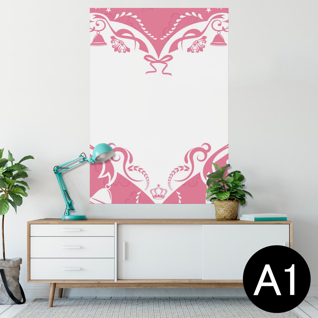 ポスター ウォールステッカー シール式ステッカー 飾り 594×841mm A1 写真 フォト 壁 インテリア おしゃれ 剥がせるwall sticker poster 005598 ハート　ピンク