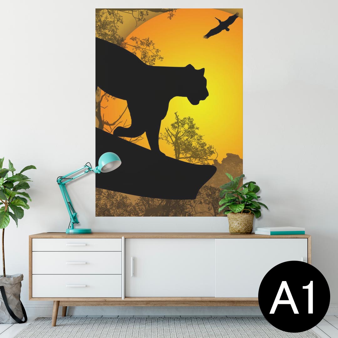 ポスター ウォールステッカー シール式ステッカー 飾り 594×841mm A1 写真 フォト 壁 インテリア おしゃれ 剥がせるwall sticker poster 005851 動物　太陽　鳥