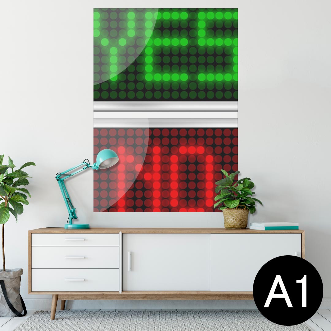 ポスター ウォールステッカー シール式ステッカー 飾り 594×841mm A1 写真 フォト 壁 インテリア おしゃれ 剥がせるwall sticker poster 006128 デジタル 英語 緑 赤