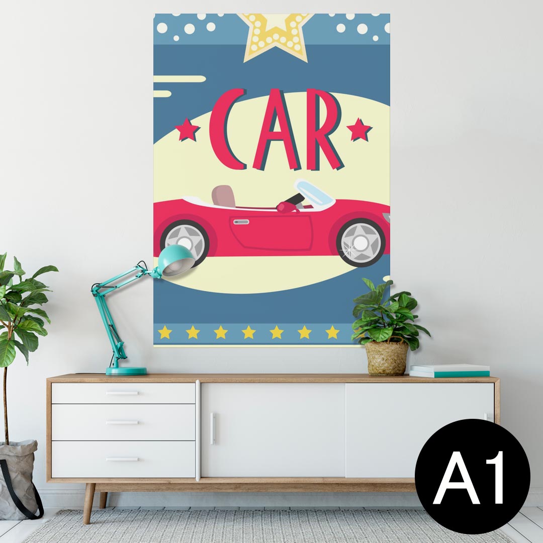 ポスター ウォールステッカー シール式ステッカー 飾り 594×841mm A1 写真 フォト 壁 インテリア おしゃれ 剥がせるwall sticker poster 006265 車　イラスト