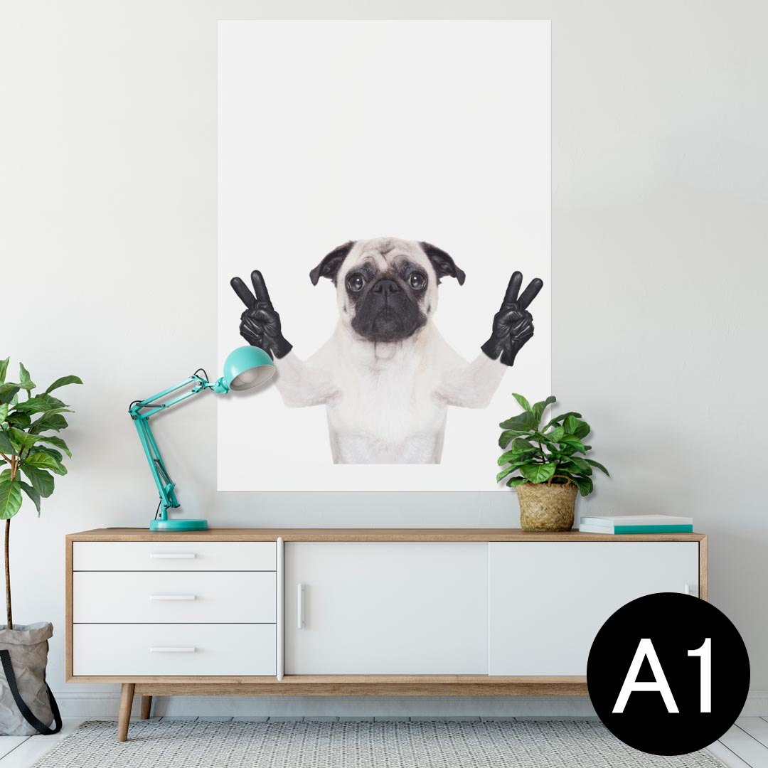 ポスター ウォールステッカー シール式ステッカー 飾り 594×841mm A1 写真 フォト 壁 インテリア おしゃれ 剥がせるwall sticker poster 006895 アニマル 動物　犬　写真