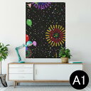ポスター ウォールステッカー シール式ステッカー 飾り 594×841mm A1 写真 フォト 壁 インテリア おしゃれ 剥がせるwall sticker poster 006975 花火 カラフル