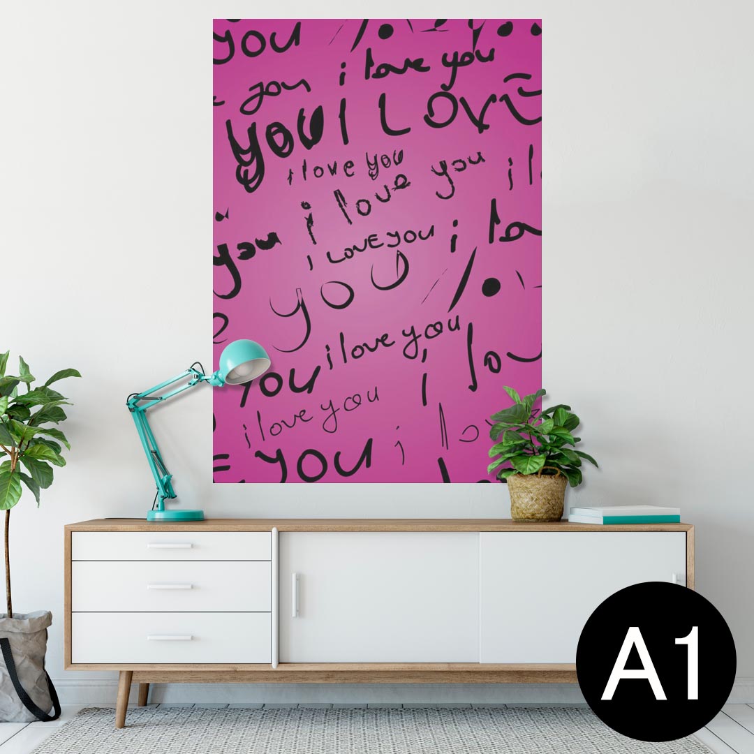 ポスター ウォールステッカー シール式ステッカー 飾り 594×841mm A1 写真 フォト 壁 インテリア おしゃれ 剥がせるwall sticker poster 007001 英語　文字　模様