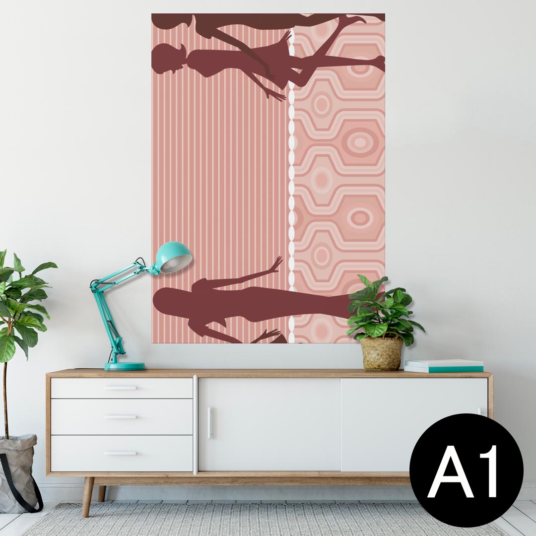 ポスター ウォールステッカー シール式ステッカー 飾り 594×841mm A1 写真 フォト 壁 インテリア おしゃれ 剥がせるwall sticker poster 007231 人物　ピンク