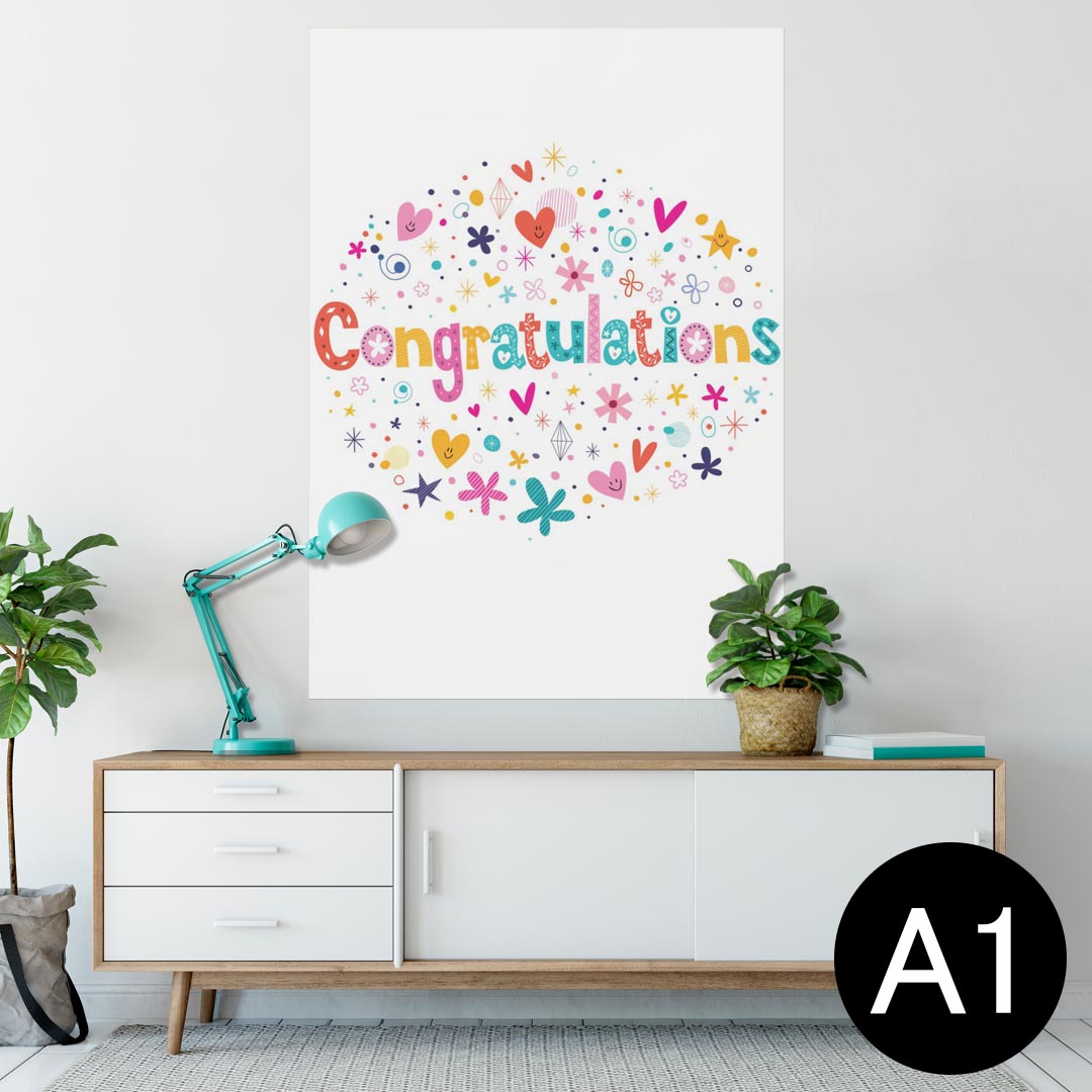 ポスター ウォールステッカー シール式ステッカー 飾り 594×841mm A1 写真 フォト 壁 インテリア おしゃれ 剥がせるwall sticker poster 008481 花 ハート 文字