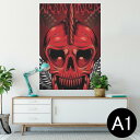 ポスター ウォールステッカー シール式ステッカー 飾り 594×841mm A1 写真 フォト 壁 インテリア おしゃれ 剥がせるwall sticker poster 008543 2015 カレンダー 骸骨 赤 レッド