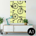 ポスター ウォールステッカー シール式ステッカー 飾り 594×841mm A1 写真 フォト 壁 インテリア おしゃれ 剥がせるwall sticker poster 010419 乗り物 自転車 黄色
