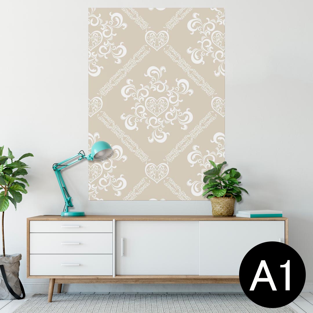ポスター ウォールステッカー シール式ステッカー 飾り 594×841mm A1 写真 フォト 壁 インテリア おしゃれ 剥がせるwall sticker poster 010808 エレガント　ベージュ