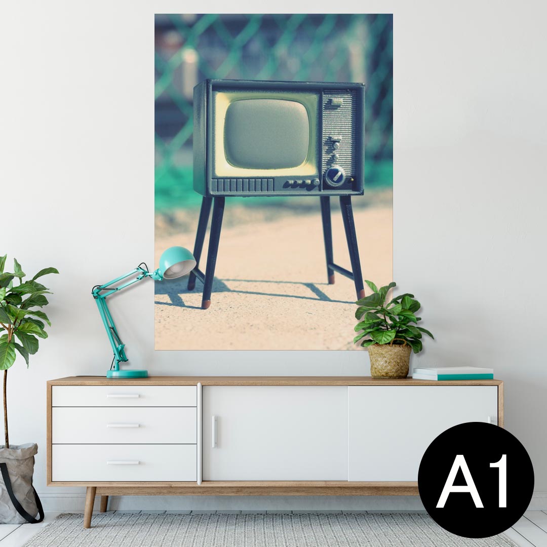 ポスター ウォールステッカー シール式ステッカー 飾り 594×841mm A1 写真 フォト 壁 インテリア おしゃれ 剥がせるwall sticker poster 010836 テレビ　レトロ　写真(3)