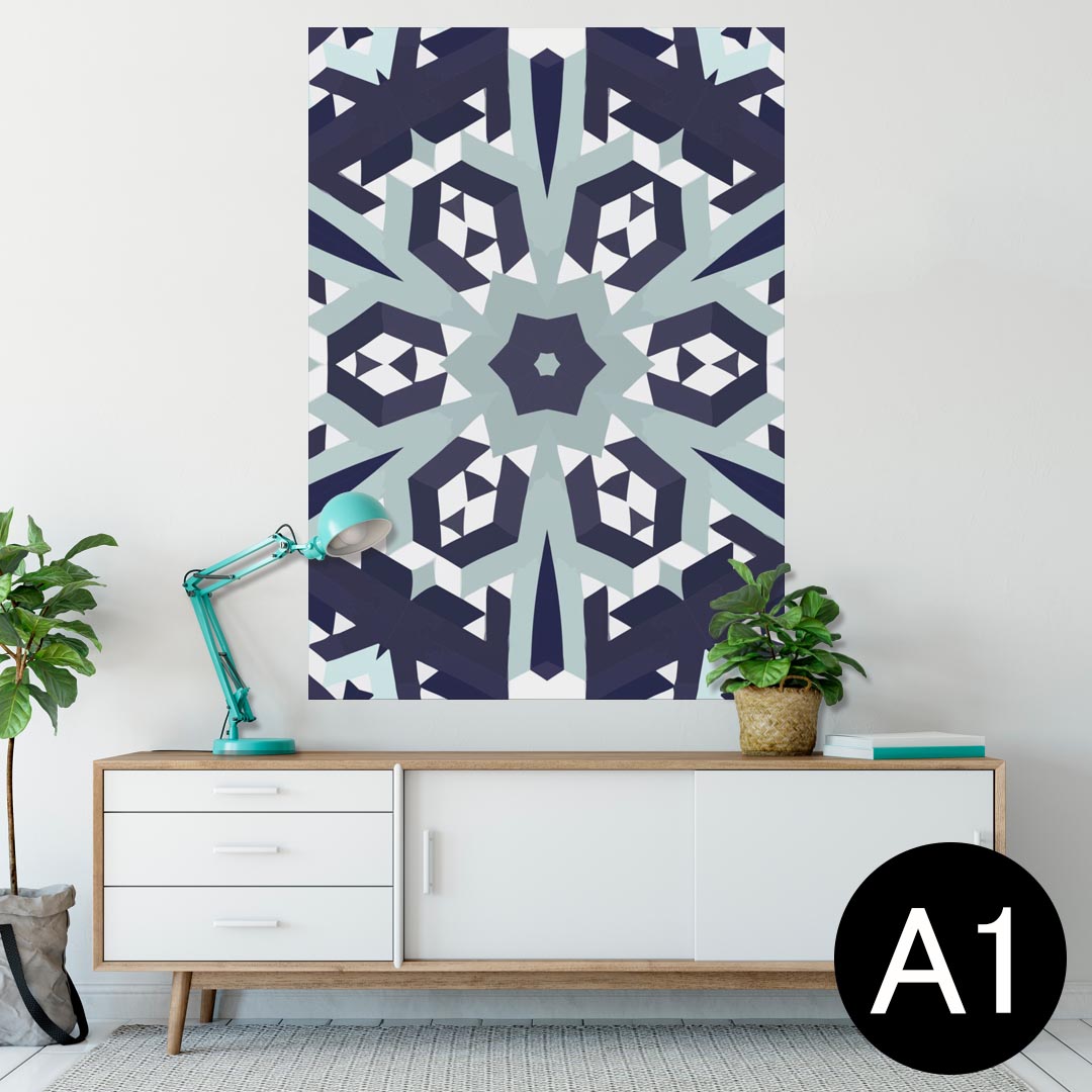 ポスター ウォールステッカー シール式ステッカー 飾り 594×841mm A1 写真 フォト 壁 インテリア おしゃれ 剥がせるwall sticker poster 010875 雪　結晶　紺色