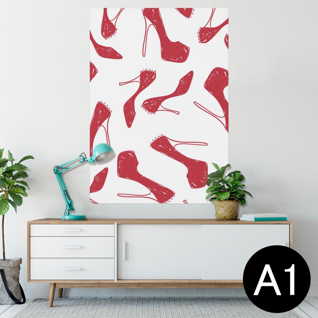ポスター ウォールステッカー シール式ステッカー 飾り 594×841mm A1 写真 フォト 壁 インテリア おしゃれ 剥がせるwall sticker poster 010882 靴　ハイヒール　おしゃれ