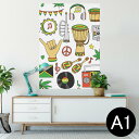ポスター ウォールステッカー シール式ステッカー 飾り 594×841mm A1 写真 フォト 壁 インテリア おしゃれ 剥がせる wall sticker poster 010915 レゲエ 音楽 ミュージック