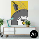 ポスター ウォールステッカー シール式ステッカー 飾り 594×841mm A1 写真 フォト 壁 インテリア おしゃれ 剥がせるwall sticker poster 011394 音楽 ヘッドホン ミュージック