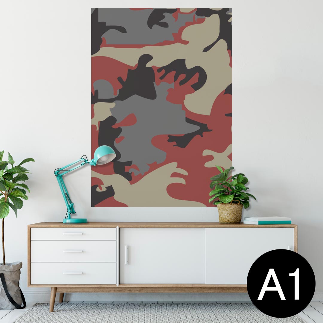 ポスター ウォールステッカー シール式ステッカー 飾り 594×841mm A1 写真 フォト 壁 インテリア おしゃれ 剥がせるwall sticker poster 011513 迷彩 模様 カモフラ