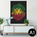 ポスター ウォールステッカー シール式ステッカー 飾り 594×841mm A1 写真 フォト 壁 インテリア おしゃれ 剥がせる wall sticker poster 011733 動物 ライオン レゲエ