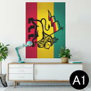 ポスター ウォールステッカー シール式ステッカー 飾り 594×841mm A1 写真 フォト 壁 インテリア おしゃれ 剥がせる wall sticker poster 011741 レゲエ 動物 ライオン